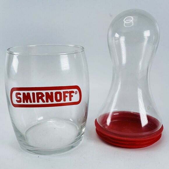 Smirnoff Vodka Bowling Pin All In One Cocktail Glass Bartender Shaker Decanter - Picture 1 of 9
